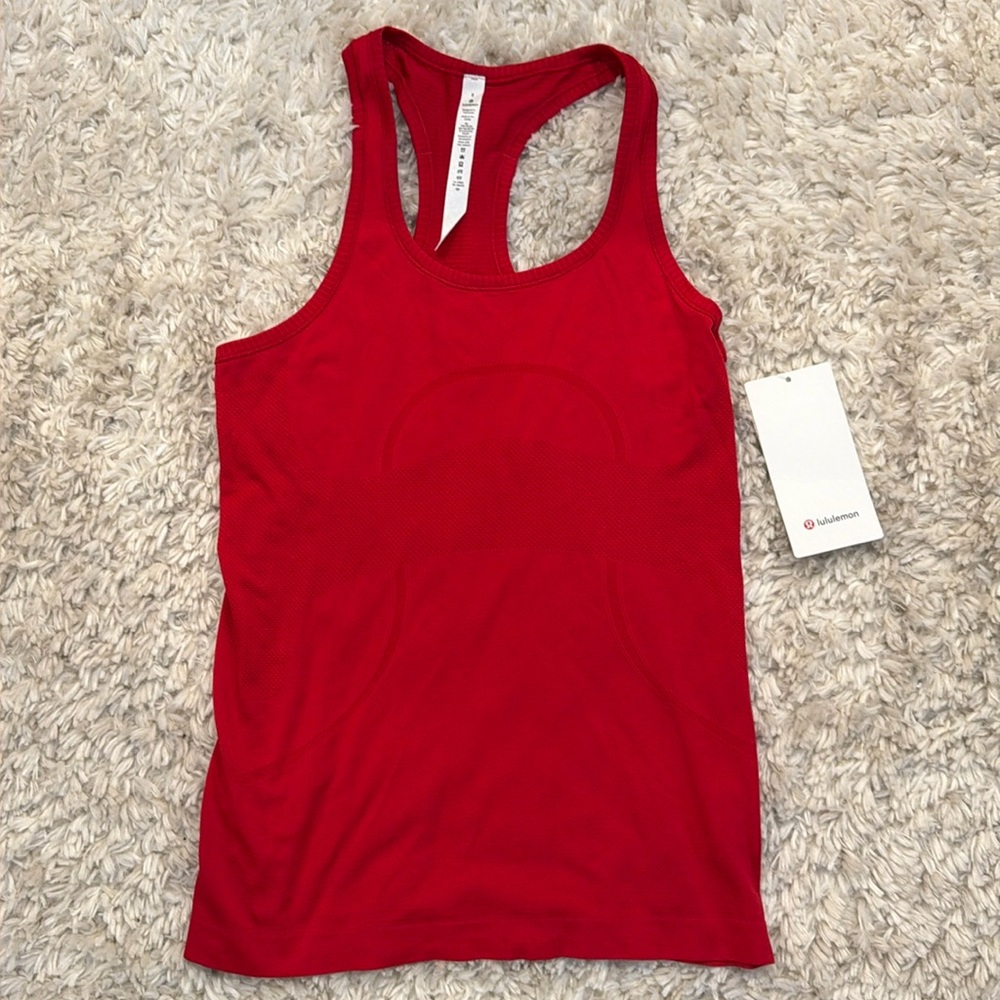 NWT Lululemon Swiftly Tech Racerback Tank Size 8 Dark Red